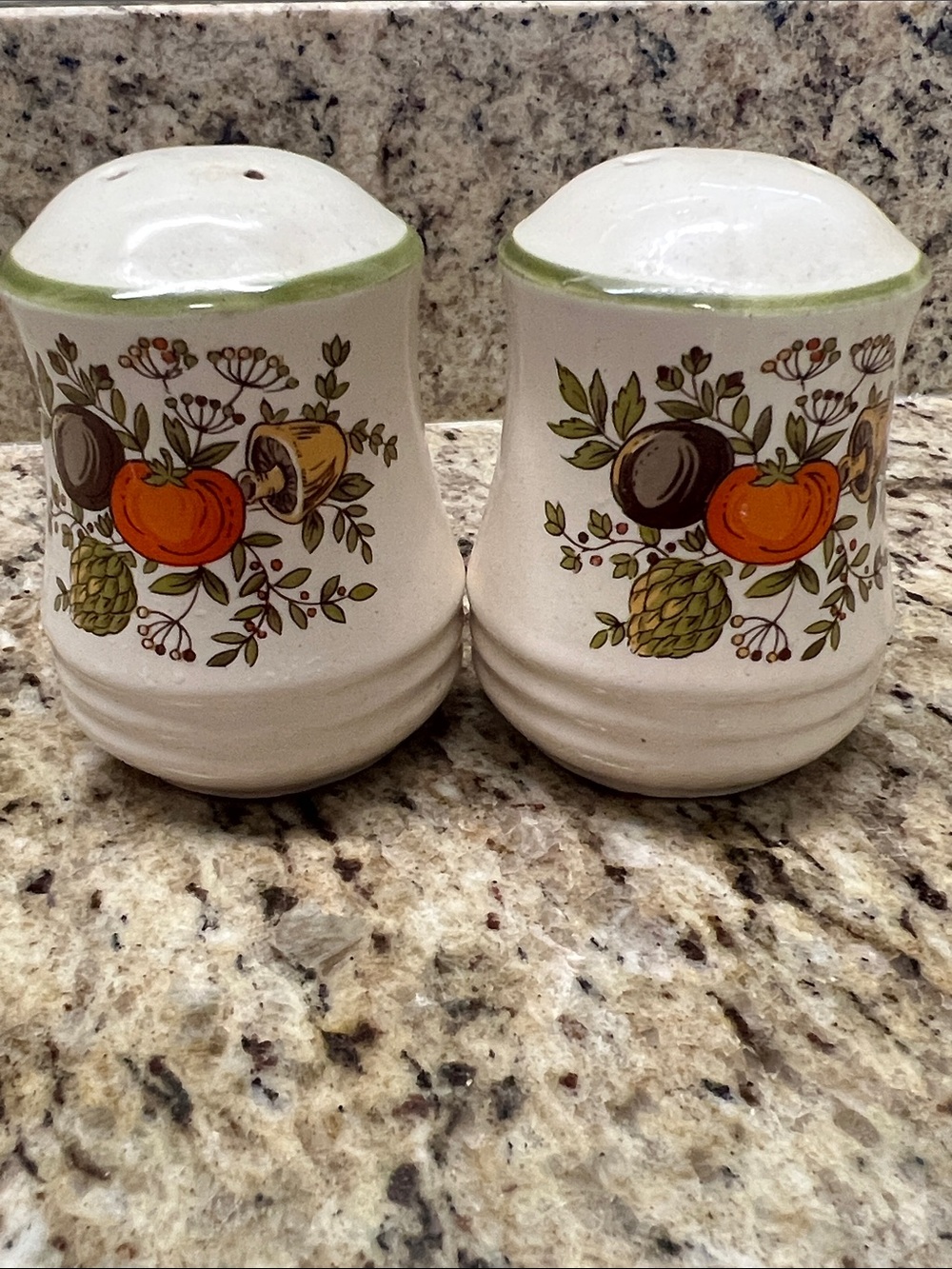 Ceramic Harvest Fruit Salt and Pepper Shakers - Cream and Orange